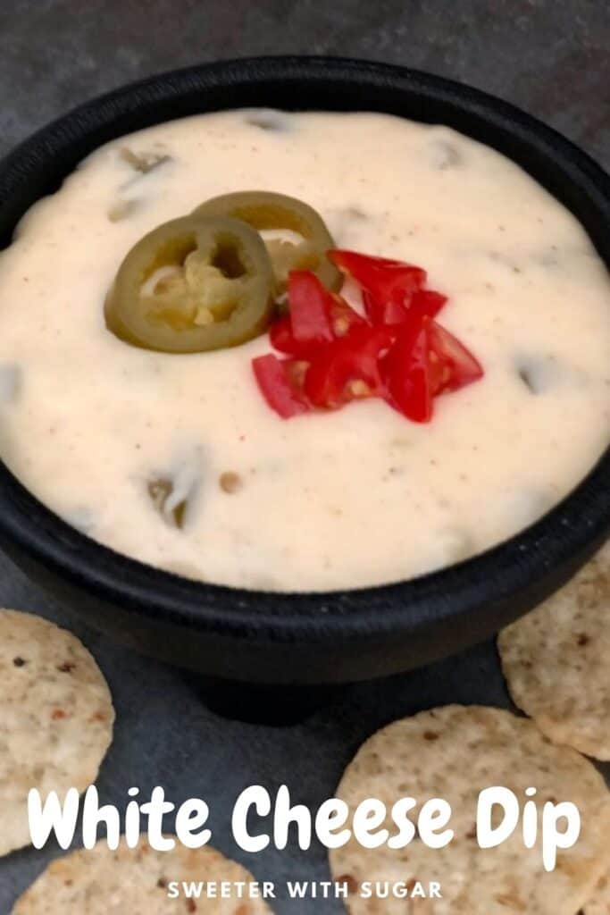 White Cheese Dip is an easy appetizer recipe that is easy and quick to make. #Dip #CheeseDip #Mexican #QuickAppetizers #WhiteCheeseDip #EasyRecipes #GameNightRecipes