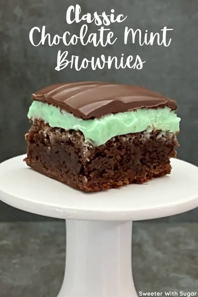 Classic Chocolate Mint Brownies are easy to make. The mint frosting with the moist brownie and the chocolate ganache go perfectly together! #Recipes #Brownies #Mint #HolidayRecipes #DessertRecipes #MintBrownies #StPatricksDay #ClassicRecipes
#ChocolateGanache