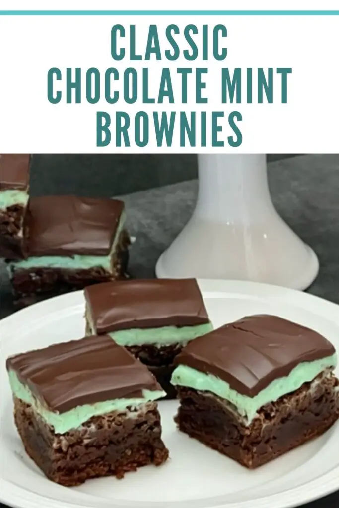 Classic Chocolate Mint Brownies are easy to make. The mint frosting with the moist brownie and the chocolate ganache go perfectly together! #Recipes #Brownies #Mint #HolidayRecipes #DessertRecipes #MintBrownies #StPatricksDay #ClassicRecipes
#ChocolateGanache