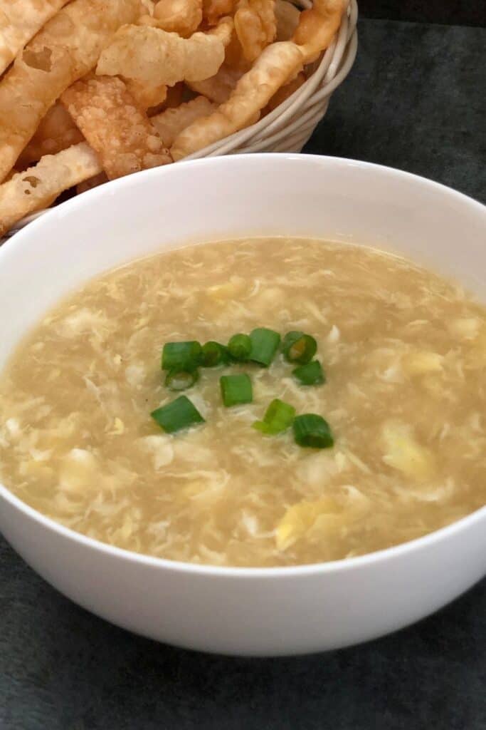 Egg Drop Soup is a simple and delicious soup recipe that works great as a side or as a meal. #Soup #EggDrop #ChineseFood #Sides #ComfortFood #EggDropSoup 