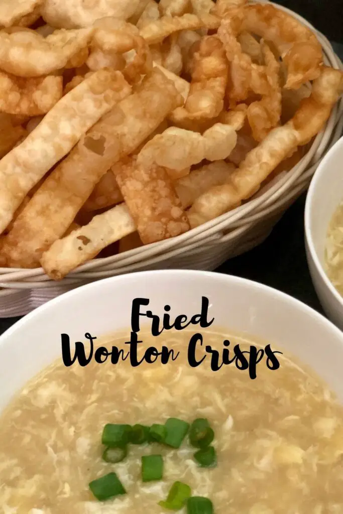 Fried Wonton Crisps are super simple to make and go so great in soups. #Wontons #Crackers #Chips #Soup #EggDropSoup #Homemade #EasyRecipes