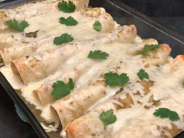 Salsa Verde Chicken Enchiladas | Sweeter With Sugar