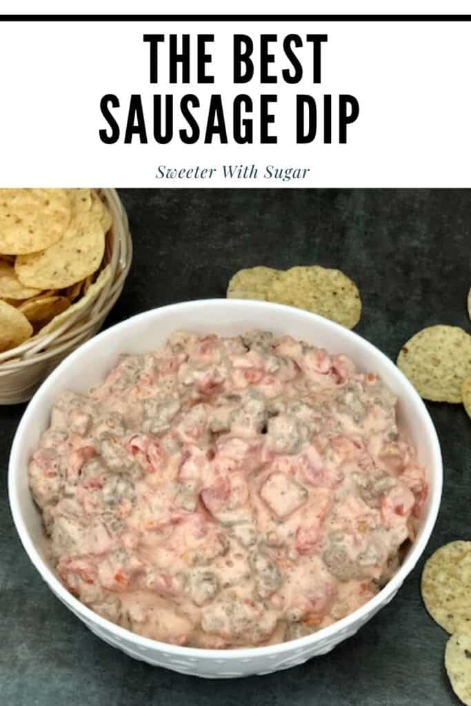 Sausage Dip is an easy appetizer for parties, holidays or any night of the week. It is easy to make and doesn't require a lot of ingredients. #Dips #CrockpotRecipes #Sausage #RoTel #CreamCheese #GameDayRecipes #Parties #Snacks
