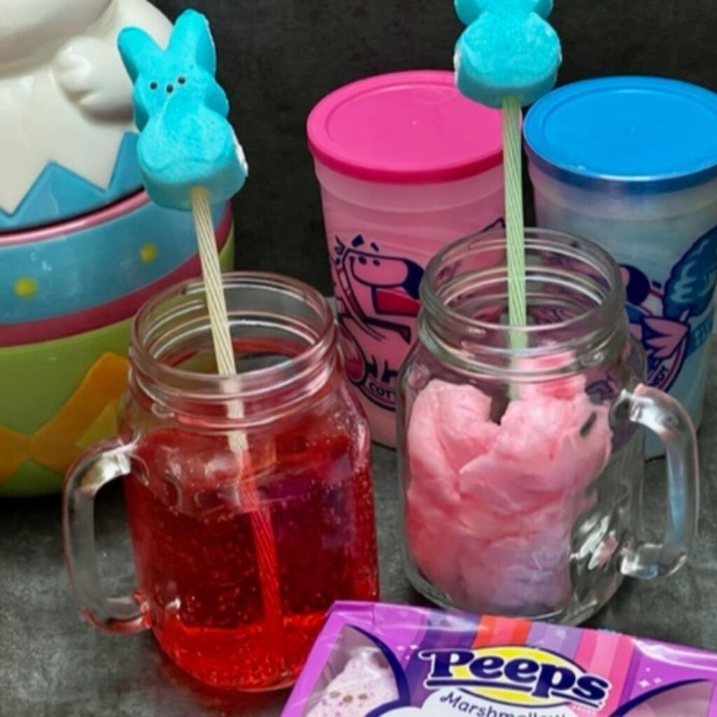 Disappearing Easter Drink is a fun beverage your kids will love to make and drink. You will only need two ingredients for the beverage.  #Beverages #Easter #Holiday #CottonCandy #Soda #KidFriendly #FamilyFun #PartyIdeas