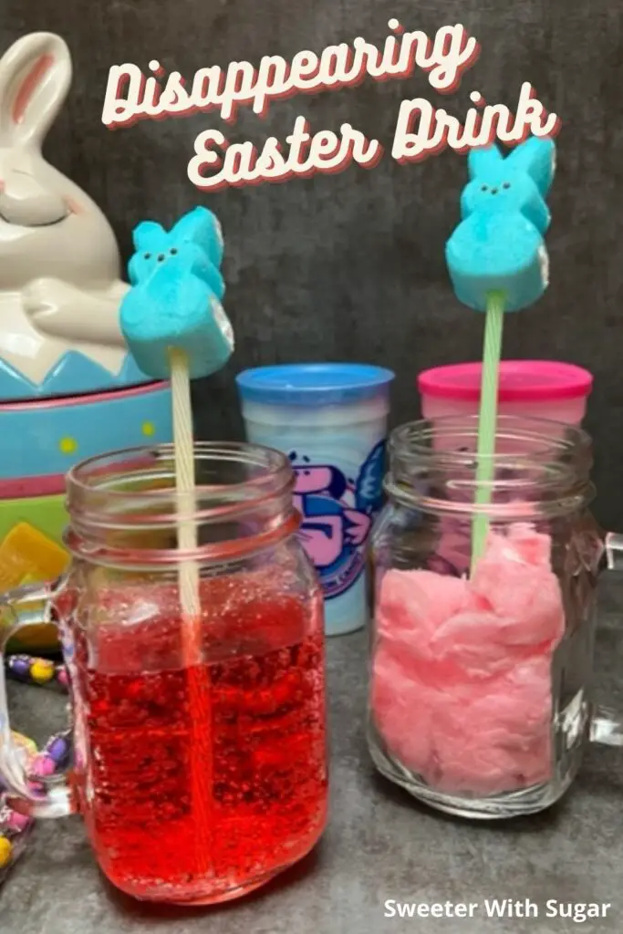 Disappearing Easter Drink is a fun beverage your kids will love to make and drink. You will only need two ingredients for the beverage.  #Beverages #Easter #Holiday #CottonCandy #Soda #KidFriendly #FamilyFun #PartyIdeas