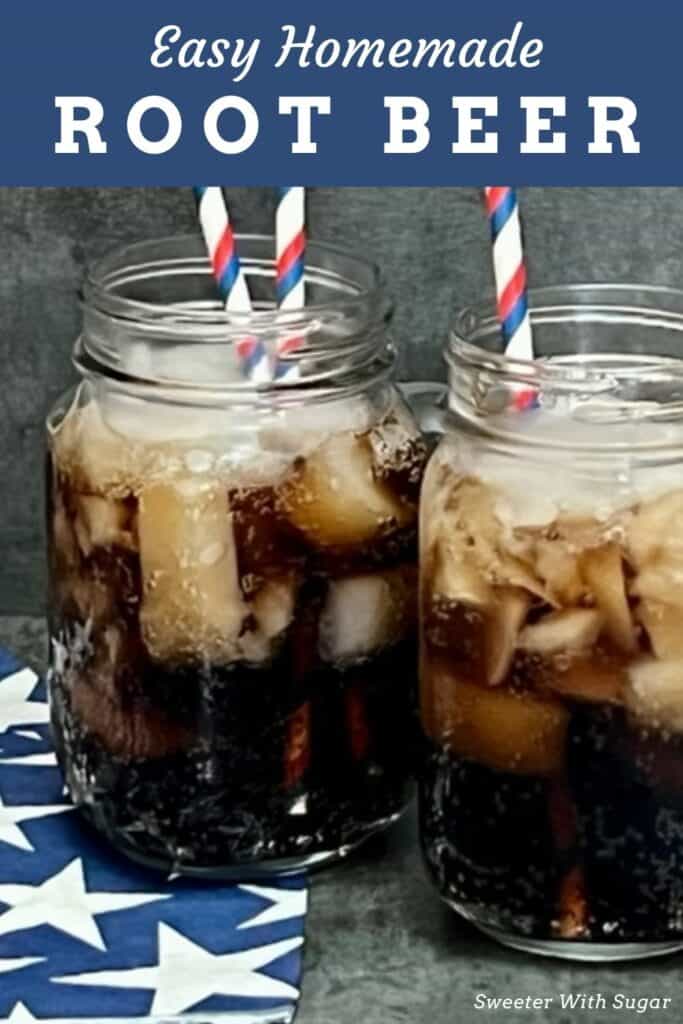 Homemade Root Beer is a fun and yummy beverage. The kids will love watching the dry ice carbonate the root beer. This is a perfect beverage for summer barbecues and Halloween. #RootBeer #Beverages #Halloween #Homemade #FourthOfJuly #Holiday