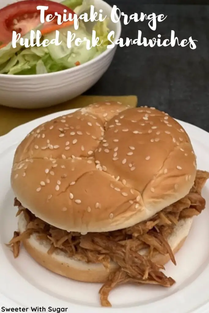 Teriyaki Orange Pulled Pork Sandwiches are super easy to make and have great flavor. This recipe can be made the day before and the leftovers freeze nicely. #PulledPork #Sandwiches #Teriyaki #OrangeMarmalade #Homemade #DinnerRecipes #EasyRecipes #Pork #PulledPorkSandwiches