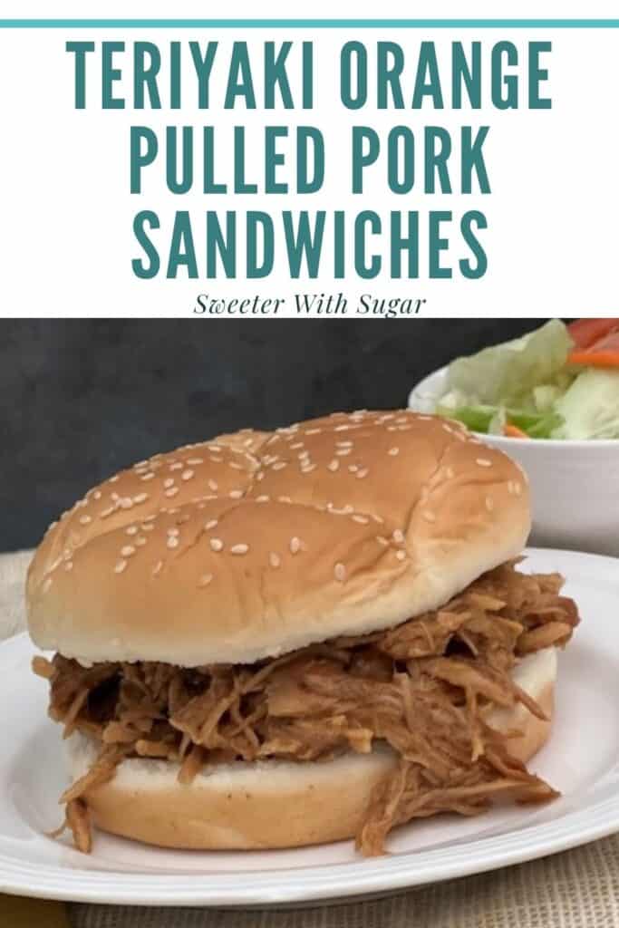 Teriyaki Orange Pulled Pork Sandwiches are super easy to make and have great flavor. This recipe can be made the day before and the leftovers freeze nicely. #PulledPork #Sandwiches #Teriyaki #OrangeMarmalade #Homemade #DinnerRecipes #EasyRecipes #Pork #PulledPorkSandwiches