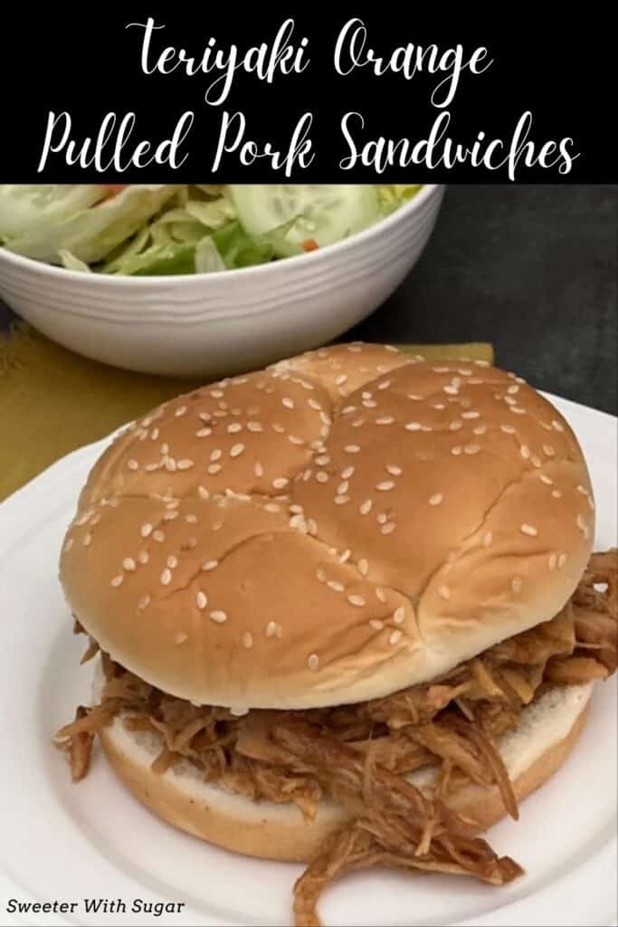 Teriyaki Orange Pulled Pork Sandwiches are super easy to make and have great flavor. This recipe can be made the day before and the leftovers freeze nicely. #PulledPork #Sandwiches #Teriyaki #OrangeMarmalade #Homemade #DinnerRecipes #EasyRecipes #Pork #PulledPorkSandwiches