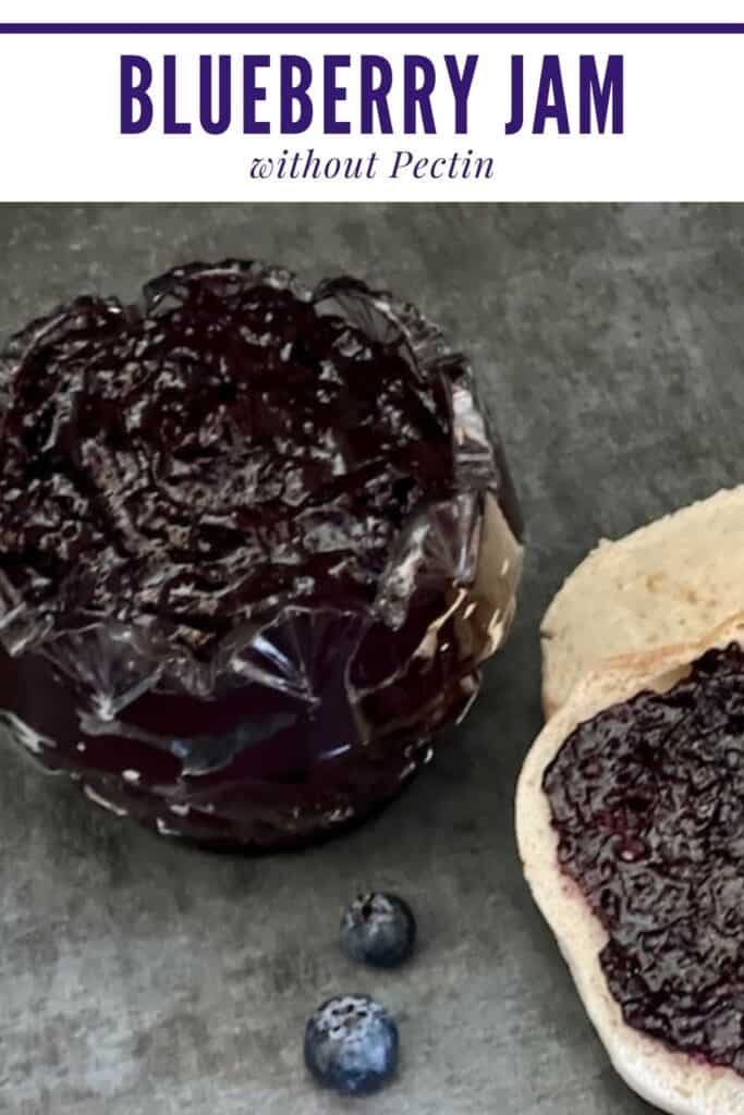 Blueberry Jam is an easy jam recipe that does not use Pectin. It only uses three ingredients and can  be made in just over 30 minutes. #HomemadeJam #BlueberryJam #NoPectinJam
#BreadSpreads #Jelly #Blueberries #FruitJam