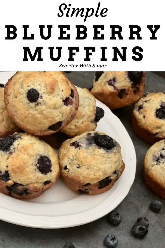 Blueberry Muffins are always a favorite. This homemade muffin recipe is easy to make with few ingredients. #Muffins #Blueberries #Homemade #EasyRecipes #BlueberryMuffins #MuffinRecipes