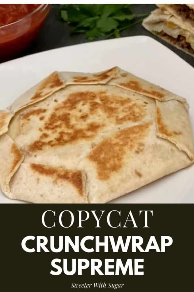 Copycat Crunchwrap Supreme is a must try-it is better than the original Taco Bell Crunchwrap. This is an easy and delicious dinner recipe. #Crunchwrap #TacoBell #CopycatRecipes #DinnerIdeas #Beef #CrunchwrapSupreme #FavoriteRecipes