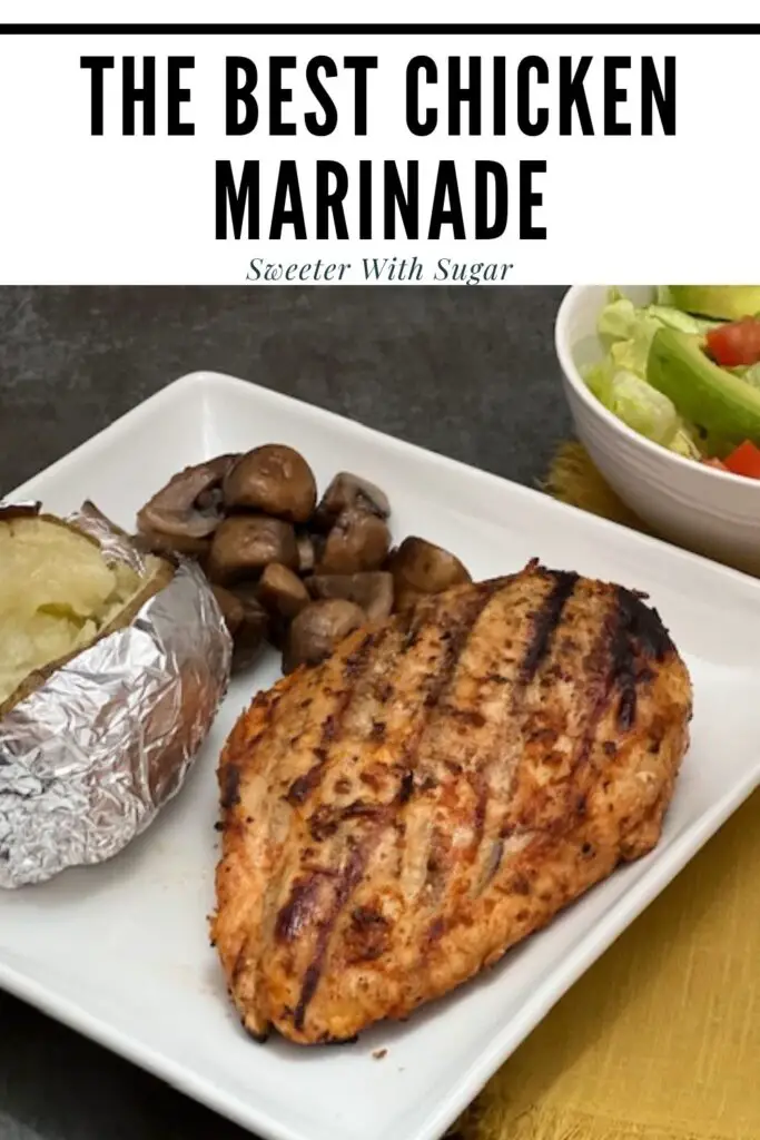 The Best Chicken Marinade recipe is a super easy marinade that makes the chicken breasts taste amazing! #GrillingRecipes #ChickenMarinade #MarinadeRecipes #EasyDinnerRecipes #Marinade