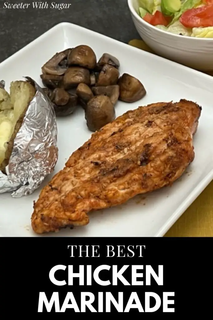 The Best Chicken Marinade recipe is a super easy marinade that makes the chicken breasts taste amazing! #GrillingRecipes #ChickenMarinade #MarinadeRecipes #EasyDinnerRecipes #Marinade