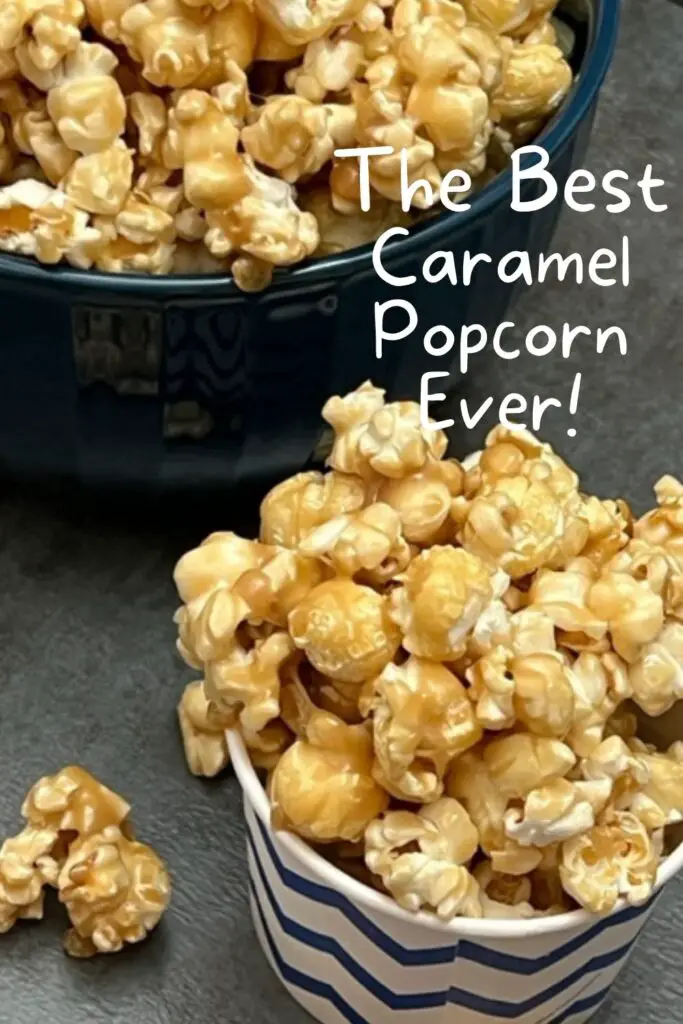 This Caramel Corn recipe is the best we have ever eaten. If you love caramel corn, this recipe is one you have to try. It is gooey and sweet, with a little salty flavor. Caramel Corn is a perfect dessert or snack! #CaramelCorn #Snacks #Popcorn #Caramel #Desserts #HomemadeCaramel #HomemadeCaramelCorn