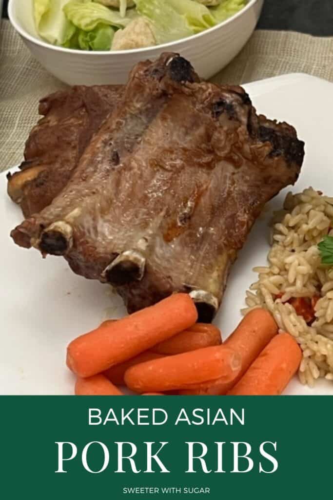 Baked Asian Pork Ribs are an easy dinner recipe with an Asian taste. #Ribs #Pork #PorkRibs #BakedRibs #Asian #Marinade
