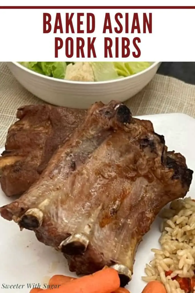 Baked Asian Pork Ribs are an easy dinner recipe with an Asian taste. #Ribs #Pork #PorkRibs #BakedRibs #Asian #Marinade 