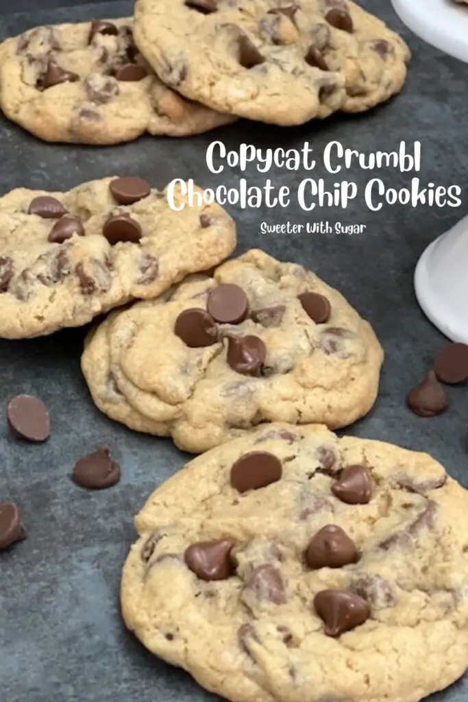 Copycat Crumbl Chocolate Chip Cookies are a must try cookie recipe. The flavor and texture are perfect. #CopycatRecipes #CopycatCrumblCookies #ChocolateChipCookies #EasyCookieRecipes #Cookies