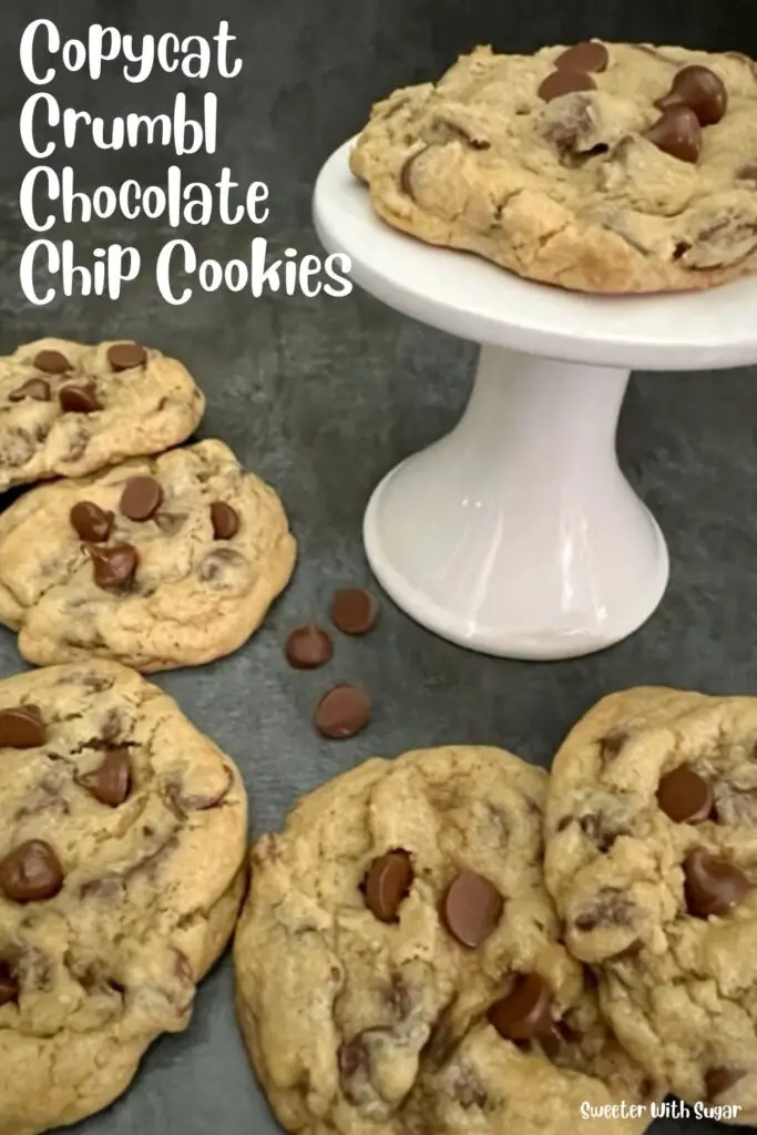 Copycat Crumbl Chocolate Chip Cookies are a must try cookie recipe. The flavor and texture are perfect. #CopycatRecipes #CopycatCrumblCookies #ChocolateChipCookies #EasyCookieRecipes #Cookies