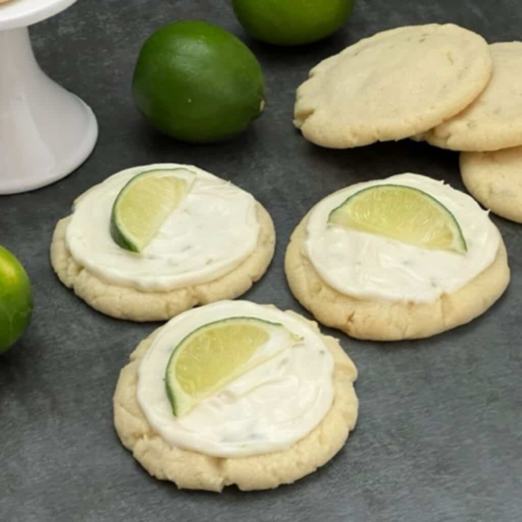 Copycat Twisted Sugar Coconut Lime Cookies are fun to make and taste fantastic! The cream cheese frosting makes this cookie a favorite! #CopycatRecipes #CopycatTwistedSugar #Cookies #Coconut #Lime #CreamCheeseFrosting