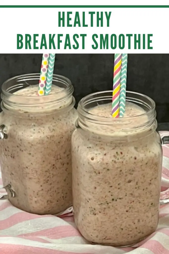 This Breakfast Smoothie Recipe is a great way to start your day. It is full of healthy ingredients and tastes yummy. #Breakfast #HealthyBreakfast #Smoothies #Strawberries #EasyRecipes