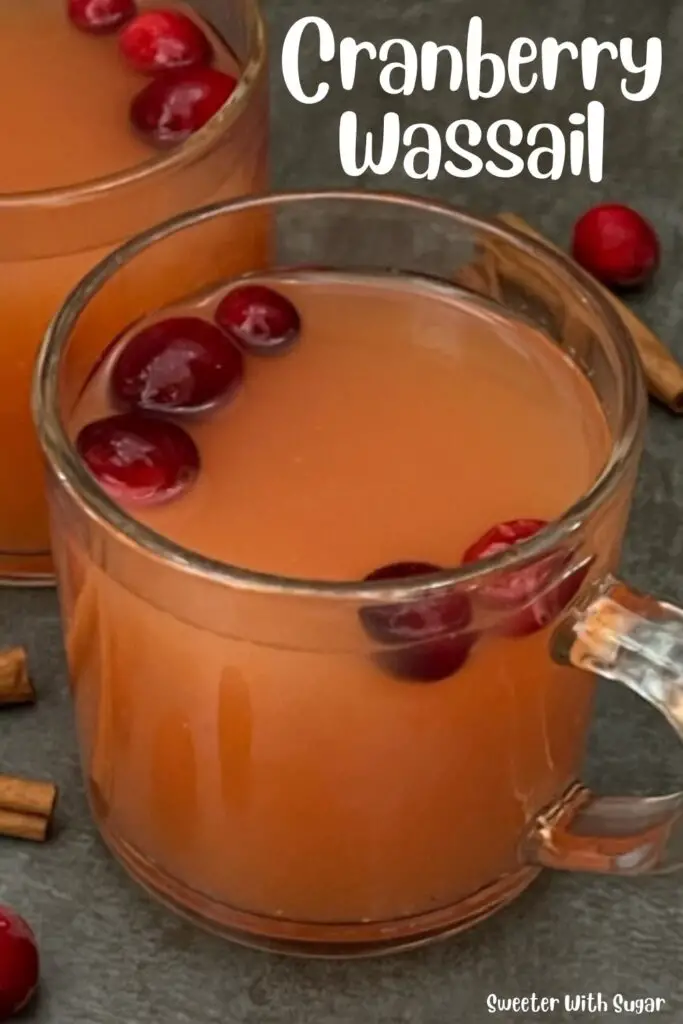 Cranberry Wassail is the perfect hot beverage recipe for the holidays. It is simple to make and delicious-perfect for a cold winter night. #Christmas #Thanksgiving #Wassail #HotBeverages #Drinks #Cranberry #Cinnamon