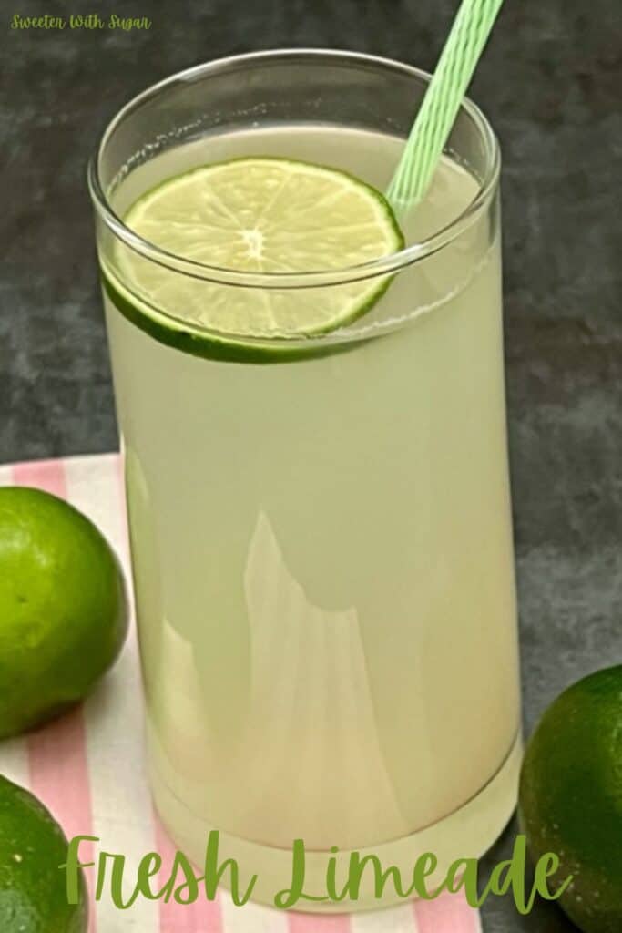 Limeade is a simple beverage recipe that is sweet, tart and refreshing. #Limeade #Beverage #FreshSqueezedLimeade #SummerDrinks
#SummerBeverages