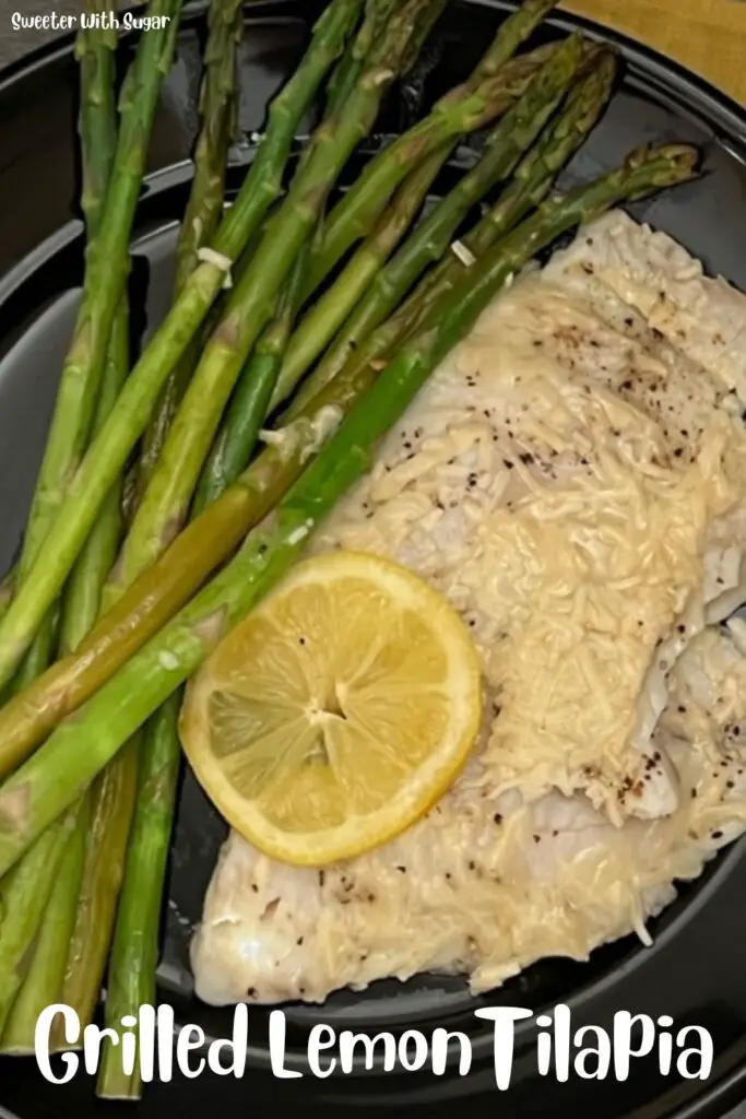 Grilled Lemon Tilapia is a super simple dinner recipe that tastes great and leaves very little clean up. #Fish #Grilling #Tilapia #GrilledTilapia #EasyDinners #Lemon 