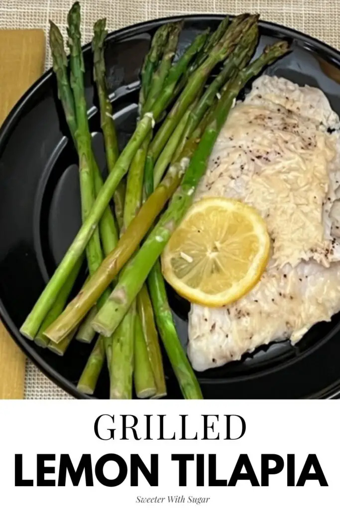 Grilled Lemon Tilapia is a super simple dinner recipe that tastes great and leaves very little clean up. #Fish #Grilling #Tilapia #GrilledTilapia #EasyDinners #Lemon 