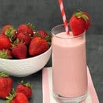 Strawberry Smoothie is a delicious and refreshing drink recipe made with healthy ingredients you will feel good about drinking. #Smoothies #BreakfastDrinks #FrozenBeverages #DrinkRecipes