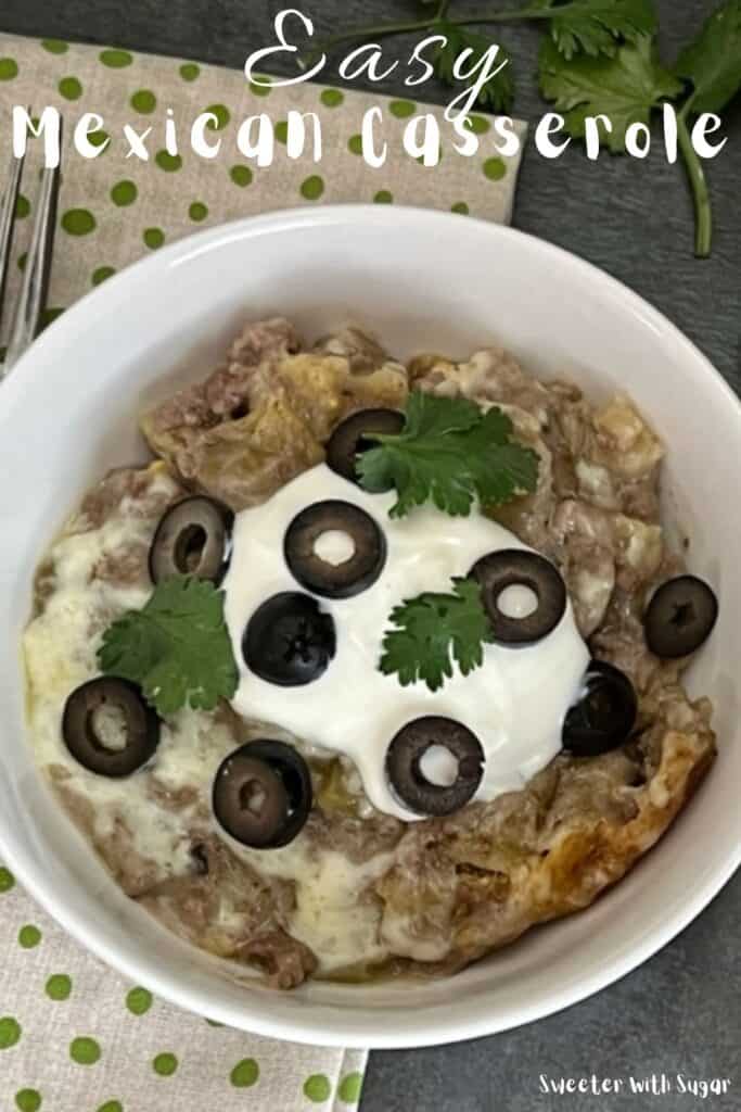 Mexican Casserole is a simple pantry recipe that is quick to make. #PantryDinners #BeefRecipes #MexicanRecipes #Casseroles #EasyWeeknightMeals