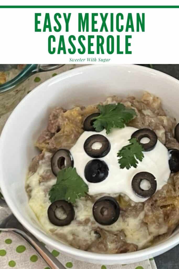 Mexican Casserole is a simple pantry recipe that is quick to make. #PantryDinners #BeefRecipes #MexicanRecipes #Casseroles #EasyWeeknightMeals