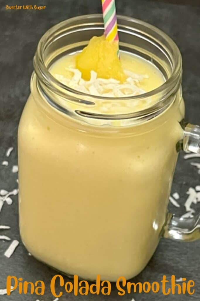 Pina Colada Smoothie is a refreshing and delicious beverage recipe that is simple to make. #Smoothies #BreakfastSmoothies #FrozenDrinks #Beverages #Drinks #TropicalDrinks 