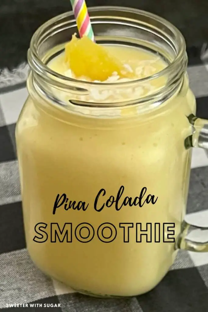 Pina Colada Smoothie is a refreshing and delicious beverage recipe that is simple to make. #Smoothies #BreakfastSmoothies #FrozenDrinks #Beverages #Drinks #TropicalDrinks