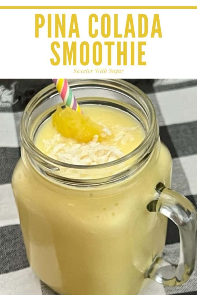 Pina Colada Smoothie is a refreshing and delicious beverage recipe that is simple to make. #Smoothies #BreakfastSmoothies #FrozenDrinks #Beverages #Drinks #TropicalDrinks