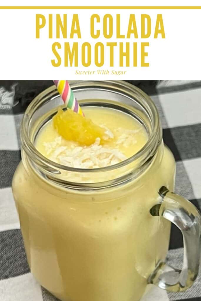 Pina Colada Smoothie is a refreshing and delicious beverage recipe that is simple to make. #Smoothies #BreakfastSmoothies #FrozenDrinks #Beverages #Drinks #TropicalDrinks 