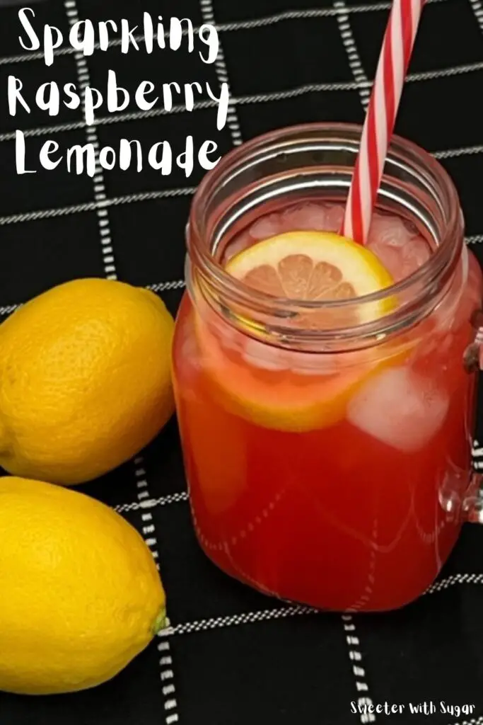 Sparkling Raspberry Lemonade is a super simple beverage recipe that tastes great and is perfect for summer. #Beverages #Lemonade #RaspberryLemonade #SummerDrinks #EasyRecipes