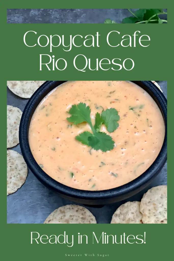 Easy Cafe Rio queso recipe made quickly on the stove with melted cheese and simple ingredients.