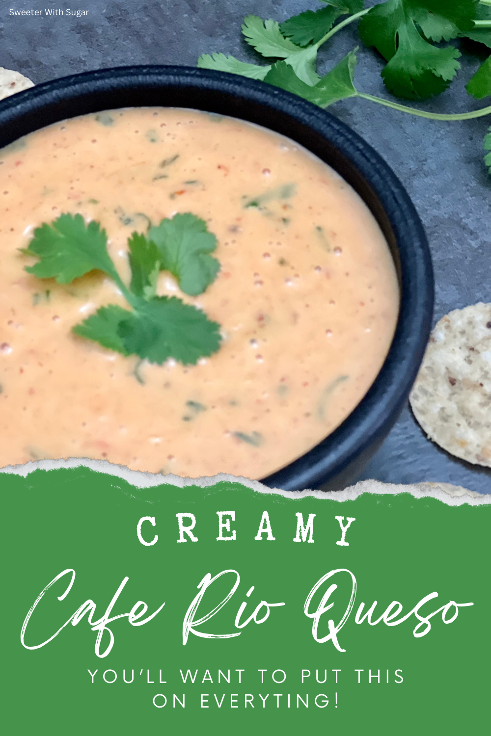 Rich and creamy Cafe Rio queso served as a comforting cheesy dip for tortilla chips and much more.