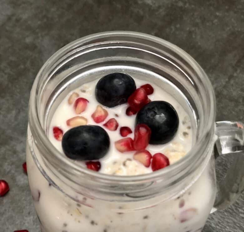 Pomegranate Blueberry Overnight Oats