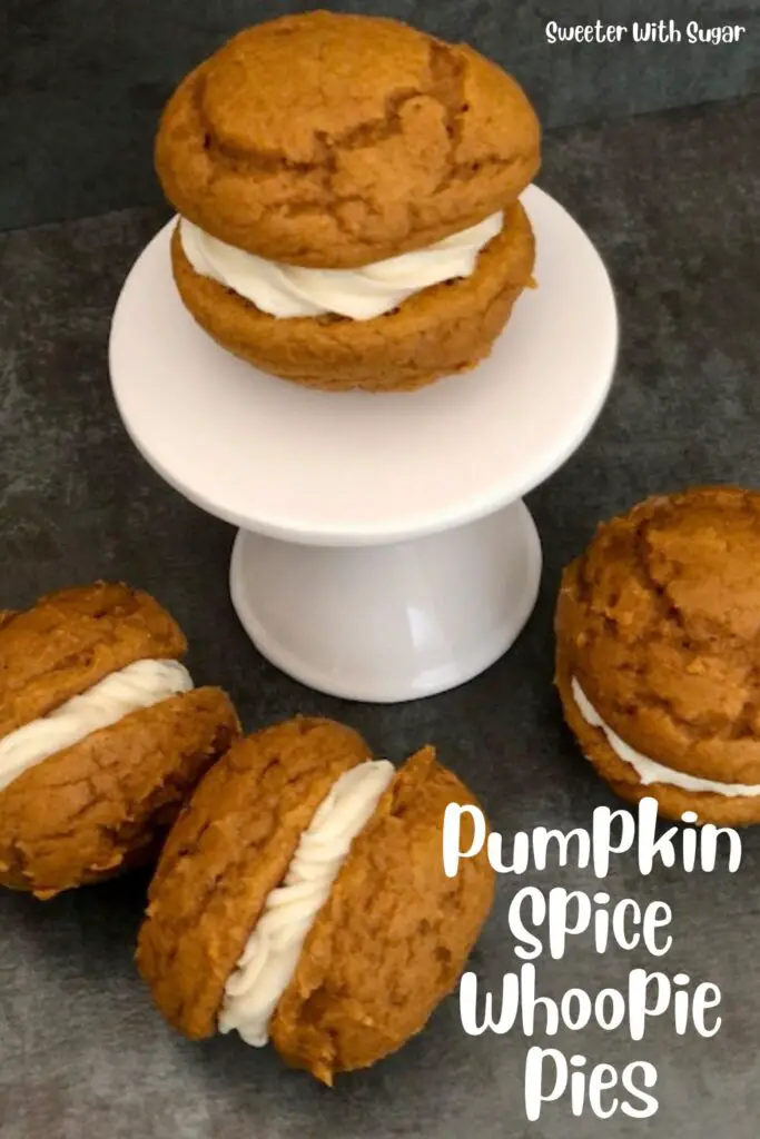 Pumpkin Spice Whoopie Pies are delicious and fun to make for the fall season. They are the perfect dessert! #Pumpkin #PumpkinRecipes #Cookies #WhoopiePies #MarshmallowFrosting