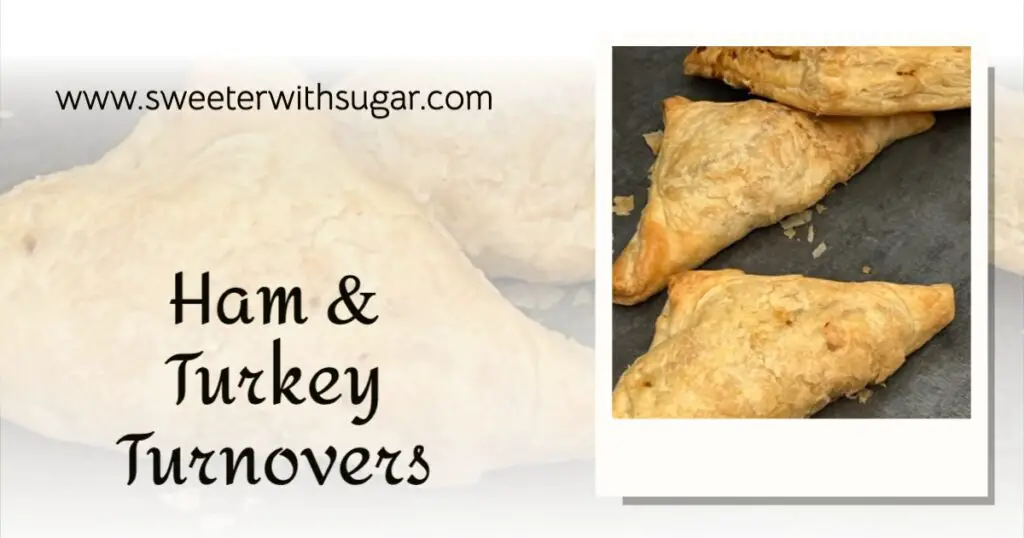 Ham and Turkey Turnovers are the perfect way to use diced turkey and ham that you have leftover from holiday dinners. The puff pastry makes these turnovers extra yummy. #Turnovers #HolidayLeftovers #HamRecipes #TurkeyRecipes #HolidayRecipes 