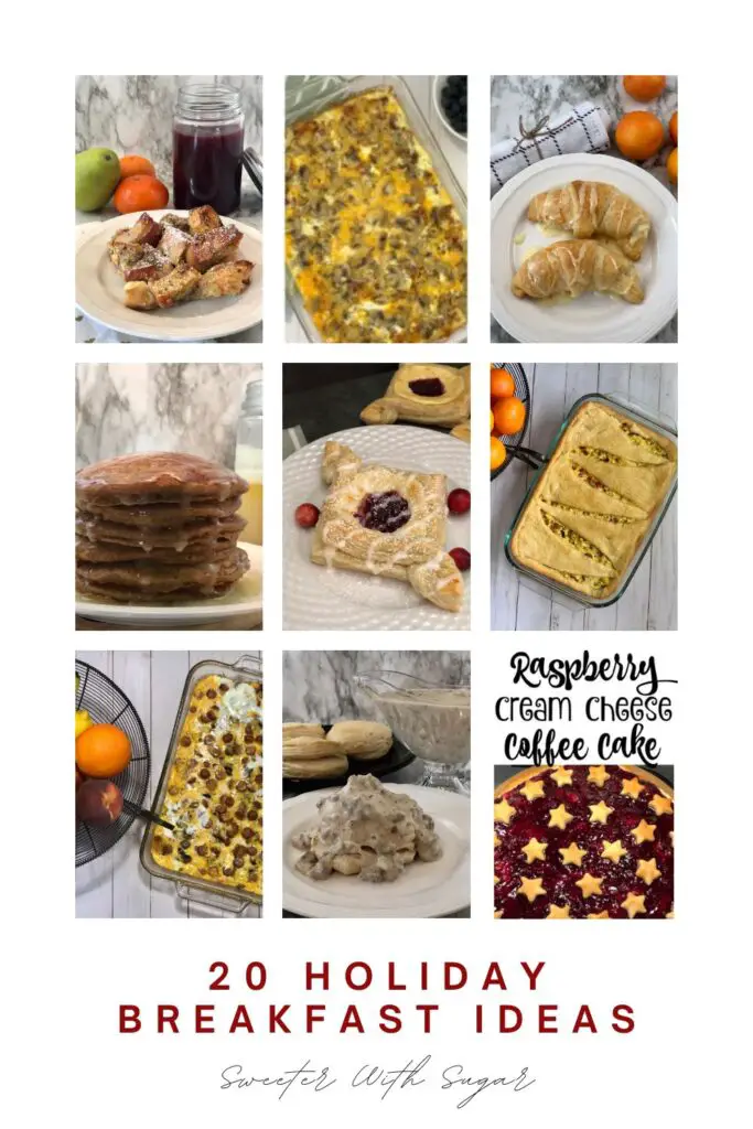 20 Holiday Breakfast Ideas has over 20 recipes that will make a memorable holiday brunch or breakfast Christmas morning.#Breakfast #BreakfastCasseroles #HolidayRecipes #HolidayBreakfastIdeas 