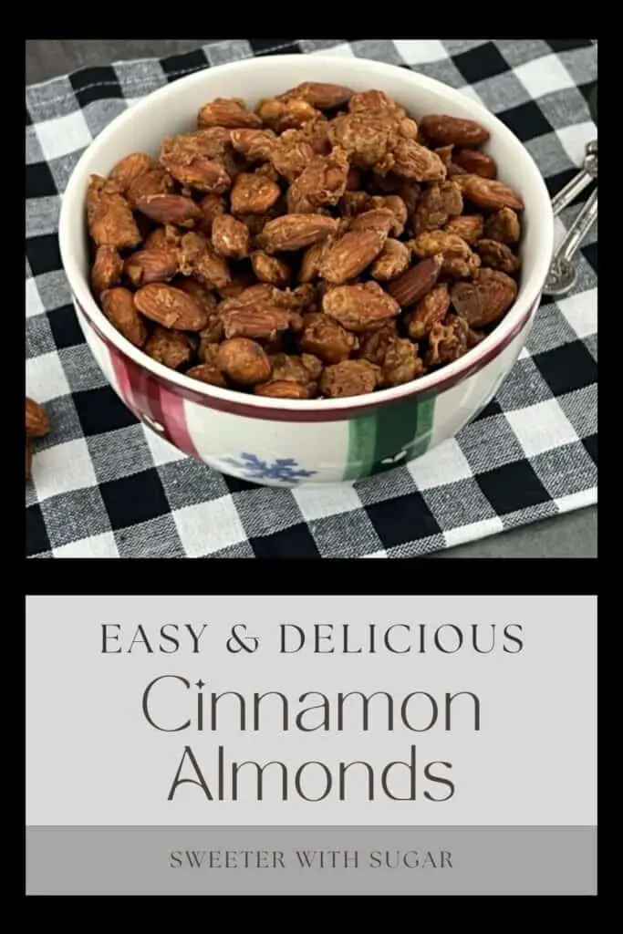 Cinnamon Almonds are the perfect snack! They are crunchy and sweet with a hint of cinnamon. #RoastedAlmonds #CopyCatRecipes #TotallyNutsCinnamonAlmonds #Cinnamon Almonds #CandiedAlmonds #CandiedNuts