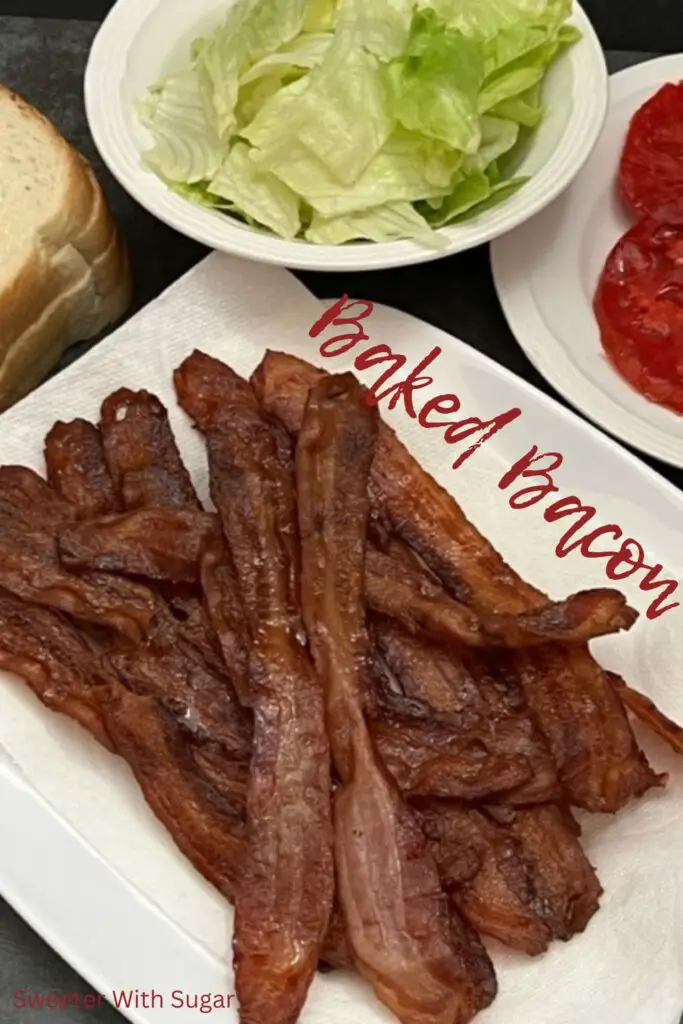 Baked Bacon is a simple and easy to clean-up way to cook bacon. If you love bacon you will love this way to cook bacon. #Bacon #EasyRecipes #BaconLove #BakedBacon #Breakfast #Soups 