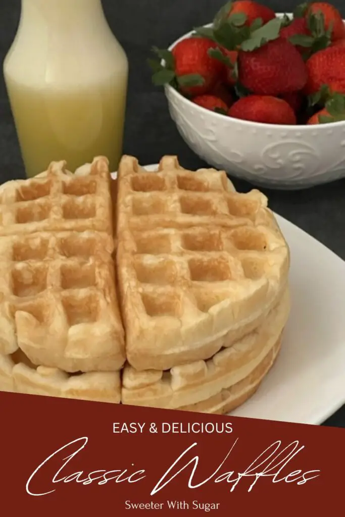 Classic Waffles are the best waffles we have ever eaten-you will love this recipe. They are light and fluffy. They are perfect for any breakfast. #Waffles #Homemade #ClassicRecipes #MomsWaffles
#BreakfastRecipes #EasyRecipes