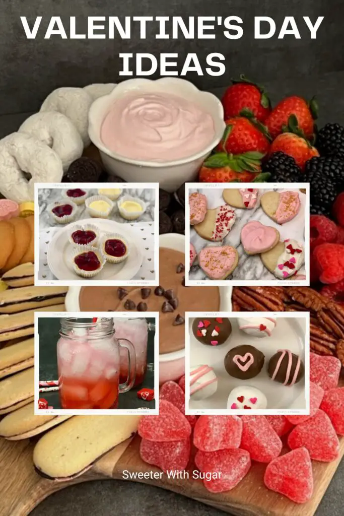 20 Valentine's Day Recipes for any Valentine celebration! Check out this post for breakfast, dessert, beverage and candy recipes. #ValentinesDay #Holiday #Cookies #DessertBoards #Beverages #Breakfast