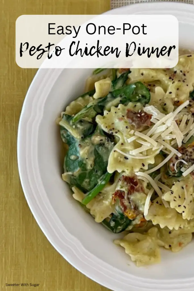 Easy Basil Pesto Chicken Pasta with simple ingredients.
