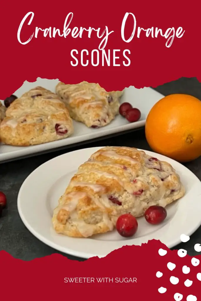 Cranberry Orange Scones are an easy breakfast for the holidays. They are filled with cranberry and orange flavors. They are crispy and flaky. #Scones #Cranberry #Orange #BreakfastRecipes #HolidayRecipes #BreakfastIdeas