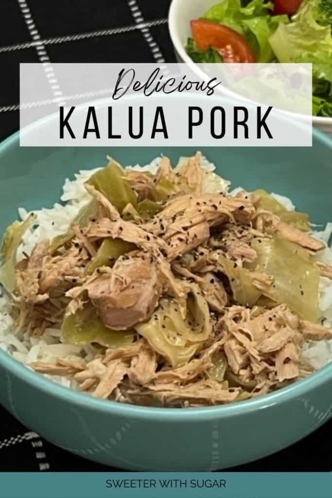 Kalua Pork is a simple slow cooker dinner recipe  that will remind you of a Hawaiian Luau. #Pork Recipes #EasyDinner #SlowCooker #WeeknightDinners #KaluaPork